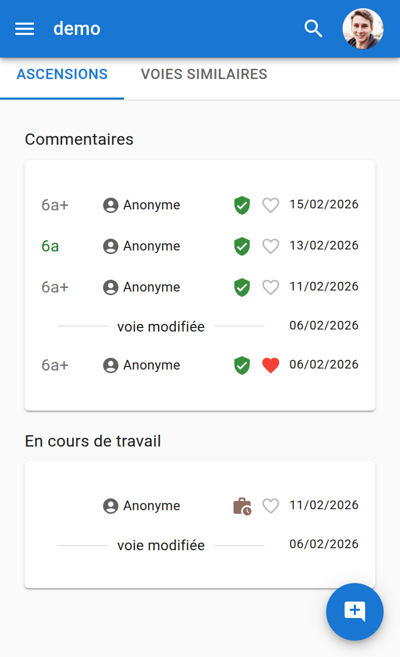Fiche détaillée — onglet Voies similaires