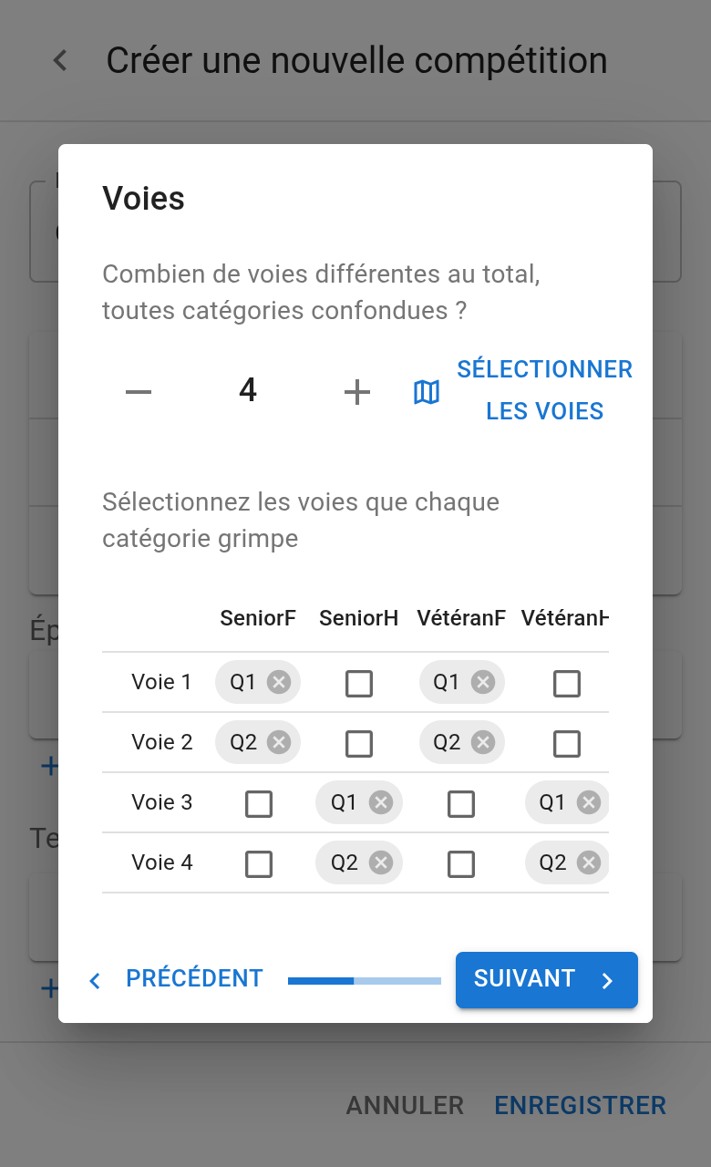 Assistant — attribution des voies
